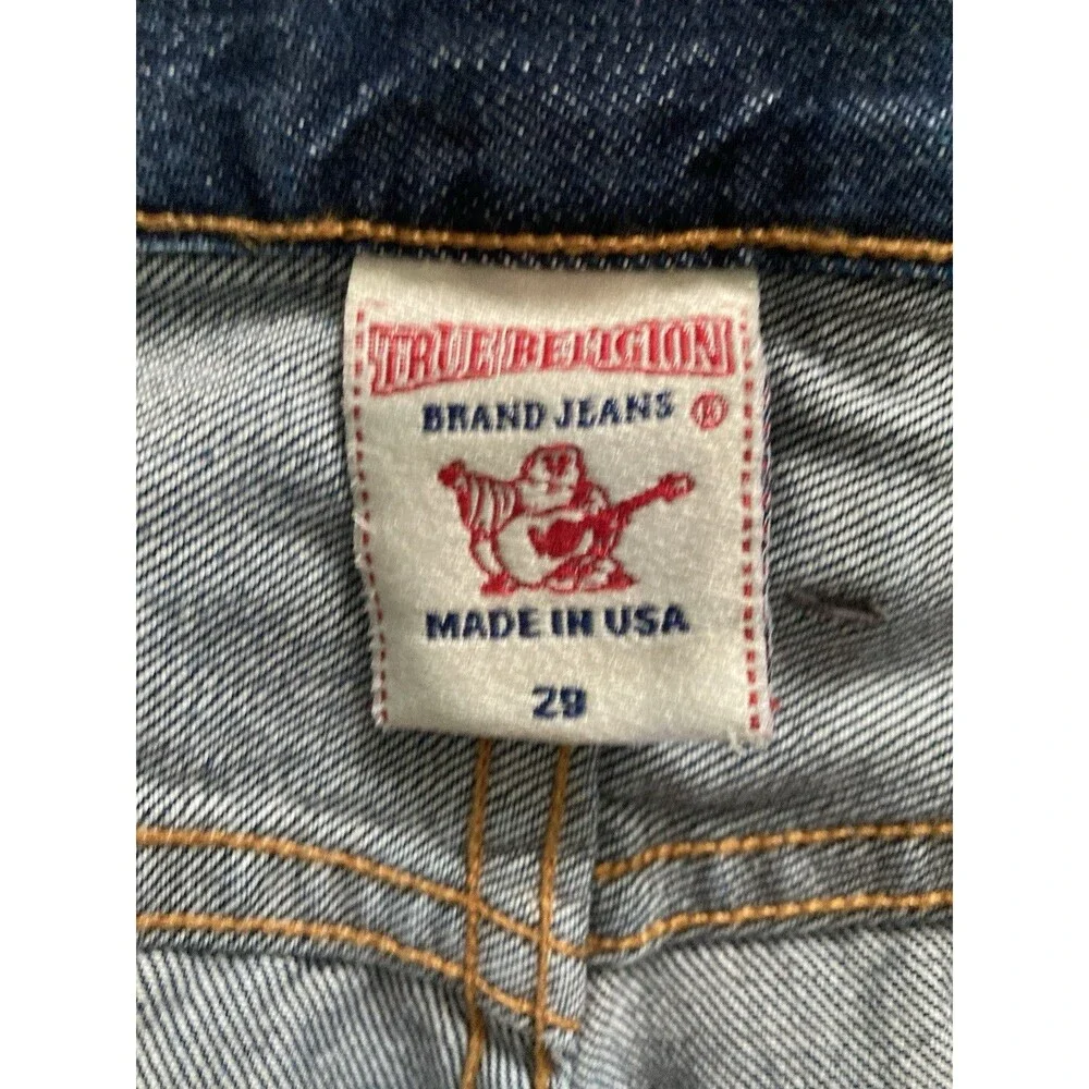 True Religion Men Geno Slim Fit Straight Jean Sz 29 Midnight Blue ButtonFly READ